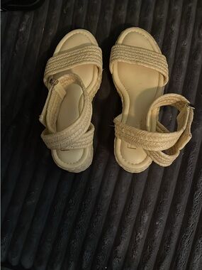 Franco Sarto Braided Espadrille Sandals in Cream